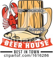 Clipart Of A Beer House Design Royalty Free Vector Illustration