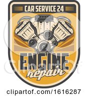 Clipart Of A Retro Automotive Repair Design Royalty Free Vector Illustration