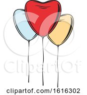 Clipart Of Heart Balloons Royalty Free Vector Illustration