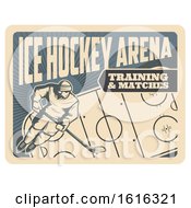 Poster, Art Print Of Retro Ice Hockey Arena Design