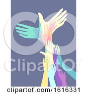 Poster, Art Print Of Hands Dove Peace Illustration