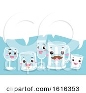 Poster, Art Print Of Mascot Drinking Glass Speech Bubble Illustration