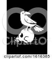 Poster, Art Print Of Death Skull Crow Illustration