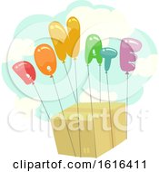 Poster, Art Print Of Donate Balloons Box Illustration