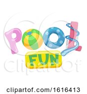 Pool Fun Lettering Illustration