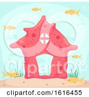Poster, Art Print Of Coral House Fishes Illustration