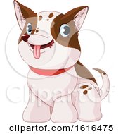 Poster, Art Print Of Cute White And Brown Puppy Dog