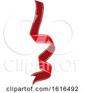 Clipart Of A Red And Gold Christmas Ribbon Royalty Free Vector Illustration