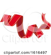 Clipart Of A Red And Gold Christmas Ribbon Royalty Free Vector Illustration