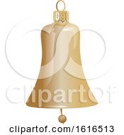Clipart Of A Christmas Bell Royalty Free Vector Illustration