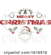 Clipart Of A Merry Christmas Greeting Royalty Free Vector Illustration