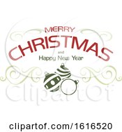 Clipart Of A Merry Christmas And Happy New Year Greeting Royalty Free Vector Illustration