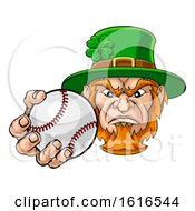 Leprechaun Holding Baseball Ball Sports Mascot