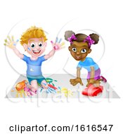 Cartoon Children Playing