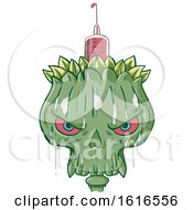 Clipart Of A Syringe In An Opeium Skull Royalty Free Vector Illustration by Domenico Condello