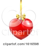Poster, Art Print Of Heart Shaped Christmas Ball Bauble Ornament