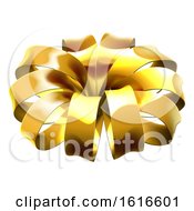 Poster, Art Print Of Gold Christmas Bow