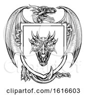 Poster, Art Print Of Dragon Heraldic Crest Coat Of Arms Emblem Shield