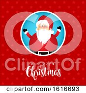 Poster, Art Print Of Christmas Background With Cute Santa Design
