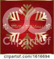 Poster, Art Print Of Christmas Card With A Decorative Snowflake Design