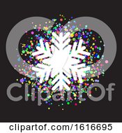 Poster, Art Print Of Snowflake On Colourful Confetti Background