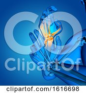 Poster, Art Print Of 3d Male Medical Figure With Close Up Of Hand Bones