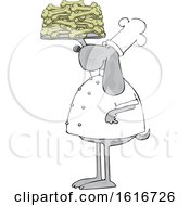 Poster, Art Print Of Cartoon Chef Dog Holding Up A Tray Of Biscuits