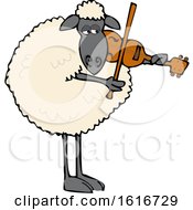 Poster, Art Print Of Cartoon Sheep Playing A Violin