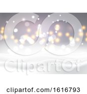 Poster, Art Print Of Christmas Snowy Landscape With Bokeh Lights