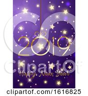 Happy New Year Background With Gold Lettering
