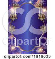 Poster, Art Print Of Christmas Frame Background With Hanging Snowflakes