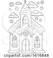 Poster, Art Print Of Black And White Winter Church