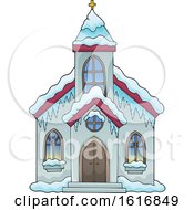 Clipart Of A Winter Church Royalty Free Vector Illustration by visekart