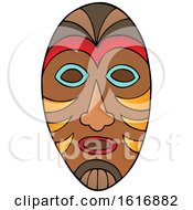 Clipart Of A Tribal African Mask Royalty Free Vector Illustration