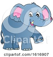 Clipart Of A Happy Elephant Royalty Free Vector Illustration by visekart