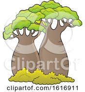 Clipart Of Baobab Trees Royalty Free Vector Illustration