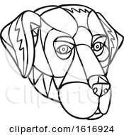 Poster, Art Print Of Black Labrador Dog Head Mosaic Black And White