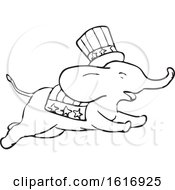 Poster, Art Print Of Republican Elephant Jumping Color Drawing