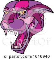 Poster, Art Print Of Jaguar Angry Head Mosaic Color