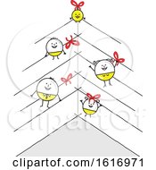 Poster, Art Print Of Stick Family As Christmas Baubles