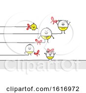 Clipart Of A Stick Family As Christmas Baubles Royalty Free Vector Illustration