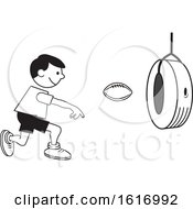 Poster, Art Print Of Boy Throwing A Football Through A Tire On Field Day