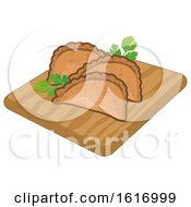 Clipart Of A Curry Puffs Royalty Free Vector Illustration
