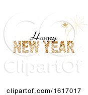Clipart Of A Happy New Year Greeting Royalty Free Vector Illustration