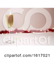 Clipart Of A New Year Background With A Champagne Glass Royalty Free Vector Illustration by dero