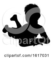 Poster, Art Print Of Child Silhouette On A White Background