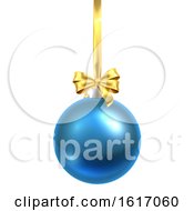 Poster, Art Print Of Bauble Christmas Ball Glass Ornament Blue