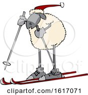 Poster, Art Print Of Cartoon Sheep Skiing