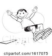 Poster, Art Print Of Boy Doing A Field Day Sports Long Jump