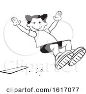 Poster, Art Print Of Black Girl Doing A Field Day Sports Long Jump